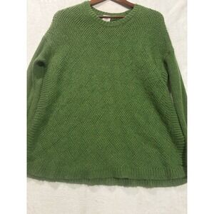 Cabi Women's XS Green Basket Weave Pullover Knit Sweater Long‎ Sleeve